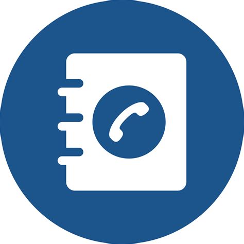 Telephone directory icon design in blue circle. 14440978 PNG