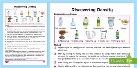 Discovering Density Experiment Step-by-Step Instructions