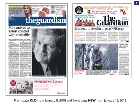 The Guardian with a new design in print, web and app