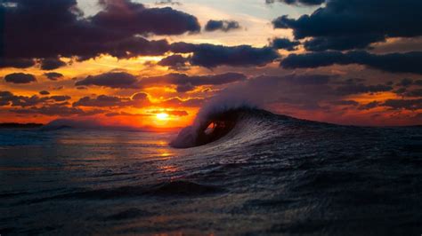 Free photo: Ocean Wave Sunset - Yellow, Sunny, Scene - Free Download ...