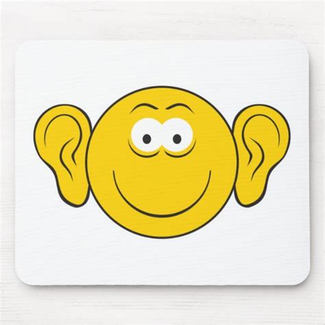 Big Ears Smiley Face Mouse Pad | Zazzle.com