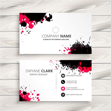 ink splash business card. Business vector design illustration ...