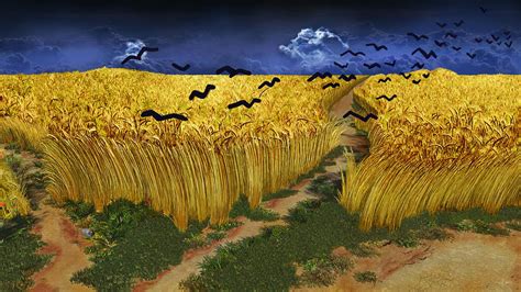 Wheatfield With Crows Digital Art by Omar Rubio