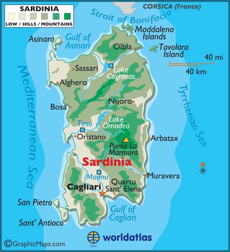 Sardinia Large Color Map