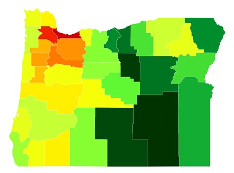 Oregon Population Density - AtlasBig.com