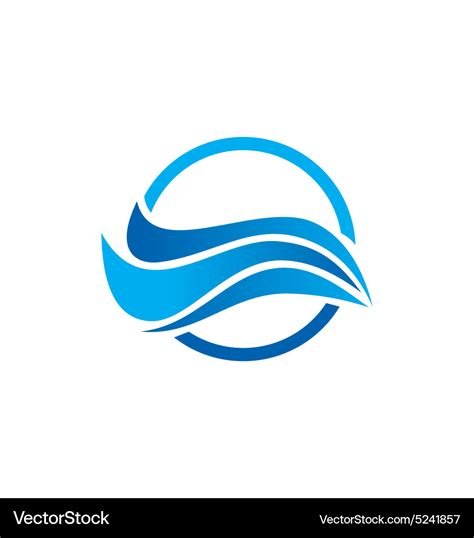 Water wave abstract ocean logo Royalty Free Vector Image