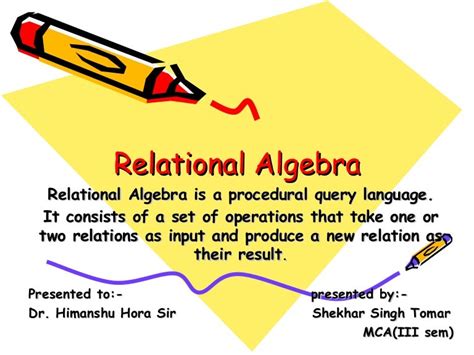 Relational algebra in dbms