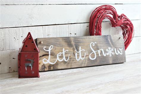 Let it Snow Sign Rustic Christmas decor Rustic Christmas | Etsy