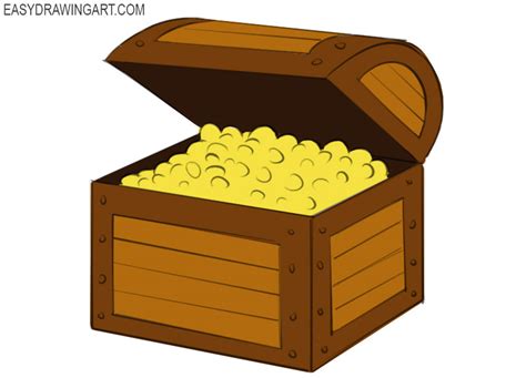 How to Draw a Treasure Chest - Easy Drawing Art