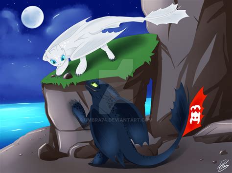 Toothless and Light Fury by Umbra74 on DeviantArt