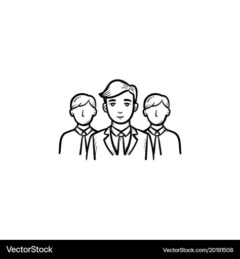 Group of people hand drawn sketch icon Royalty Free Vector