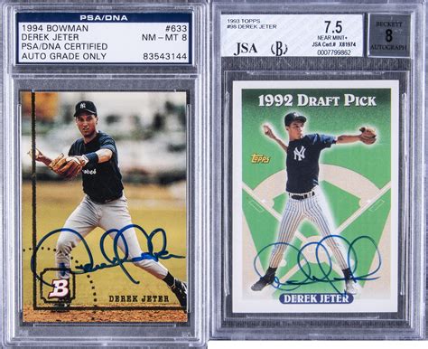 Lot Detail - 1993 and 1994 Derek Jeter Signed Rookie Cards Graded Pair ...