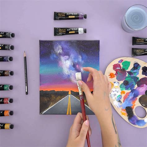 How to Paint a Starry Night Sky with Acrylics | ARTEZA