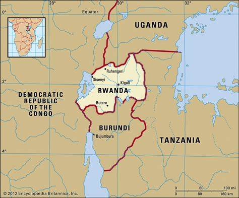 Map of Rwanda and geographical facts, Where Rwanda on the world map ...