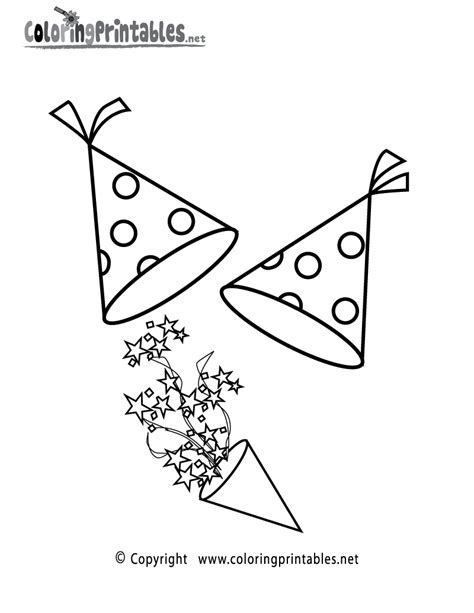 New Year's Party Coloring Page - A Free Holiday Coloring Printable