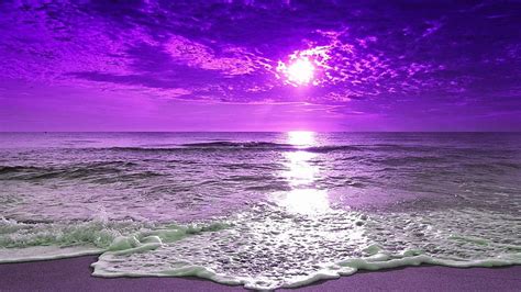 HD wallpaper: Stunning Purple Sunset, water, sea, sky, horizon over ...