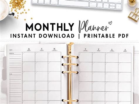 Free Monthly Planner Printable Pdf World Of Printables - Riset