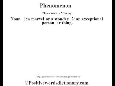 Phenomenon definition | Phenomenon meaning - YouTube