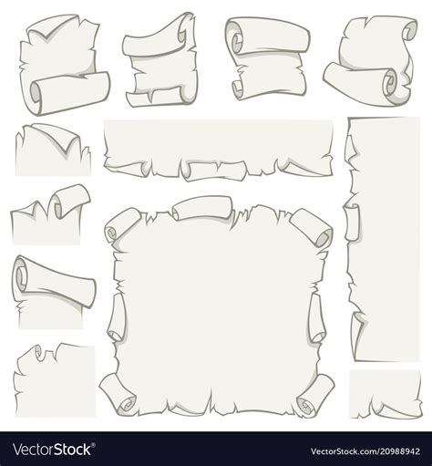 Paper scrolls of old papyrus sheets Royalty Free Vector