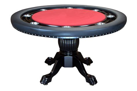 Nighthawk Round Poker Table with Round Dining Top & 4 Dining Chairs ...