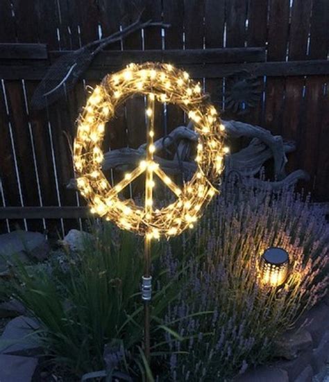 Peace Sign Garden Stake Lighted Peace Sign Garden Stake - Etsy | Garden ...