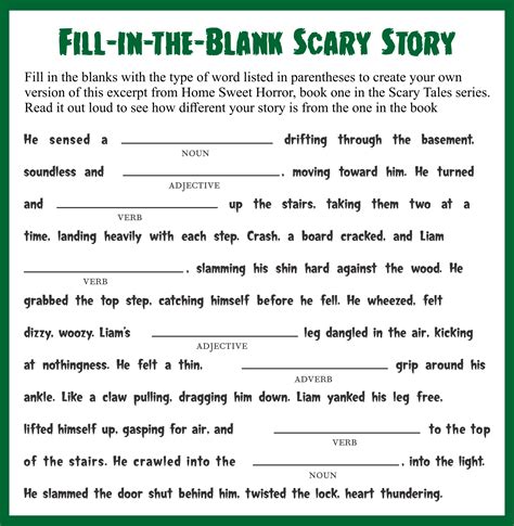 Create A Story Fill In The Blanks - Printable Form, Templates and Letter