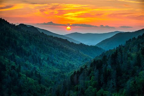 Smoky Mountains Sunset - Great Smoky Mountains National Park Landscape ...