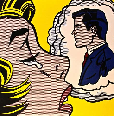 Roy Lichtenstein Pop Art Poster of 1961 Painting "Thinking of Him" at ...