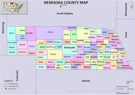 Nebraska County Map, List of Counties in Nebraska with Seats - Whereig.com