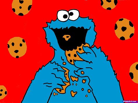 baby cookie monster eating cookies - Clip Art Library