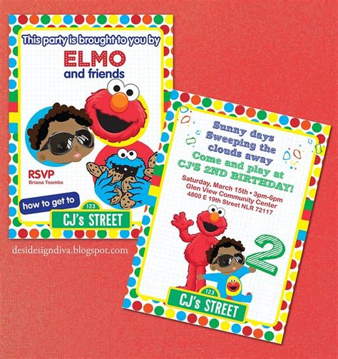 Elmo Birthday Invitations