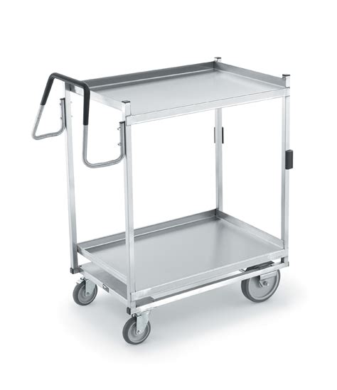 Three-shelf heavy-duty stainless steel standard cart with 20" x 30" shelves