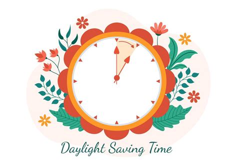 Daylight Savings Time Hand Drawn Flat Cartoon Illustration with Alarm ...