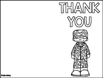 Military Thank You Cards - Print & Color by MsKinderhop | TPT