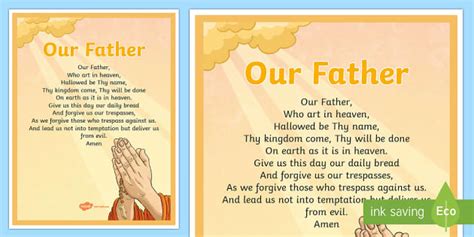 Our Father Poster | Christian Teaching Resource | Twinkl