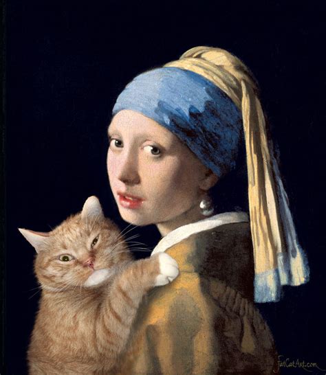 Girl with a Pearl Earring and a Ginger Cat