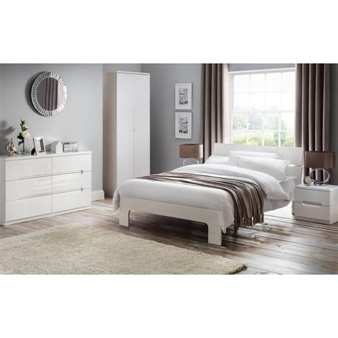 New York White Gloss Bed | Contemporary Bedroom Furniture | FADS