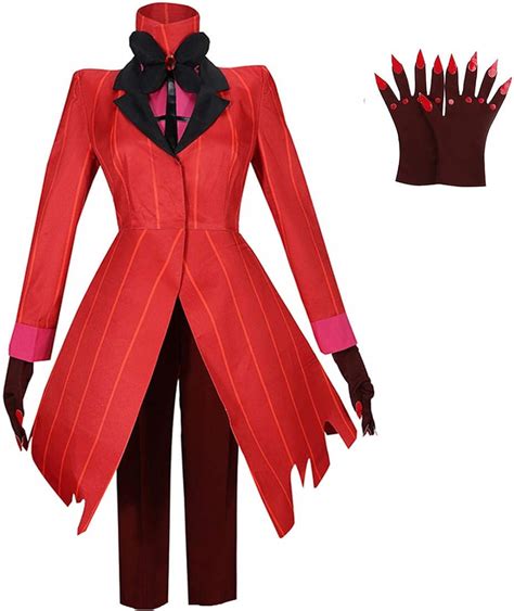 Hazbin Hotel 2 Alastor Costume Outfit Halloween Cosplay Red Jacket ...