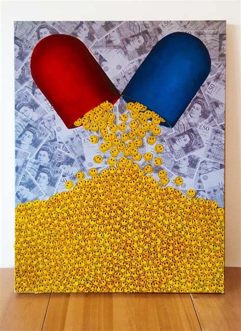 'Happy Pills' - Original Art Signed Canvas | CreativeFolk