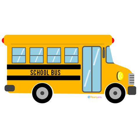 FREE School Bus Side Clipart | Pearly Arts