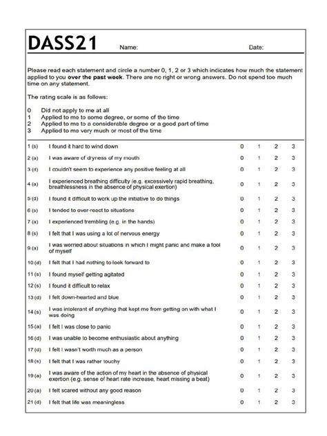 DASS 21 Client Form | PDF