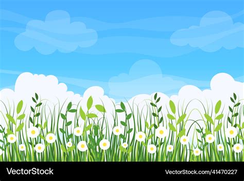 Cartoon grass background summer Royalty Free Vector Image