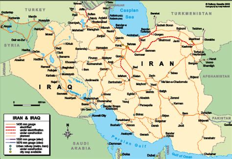 Iran & Iraq - country map | Country profile | Railway Gazette International