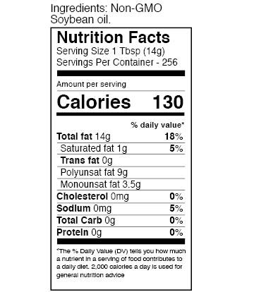 Vegetable Oil Nutrition Label - Ythoreccio