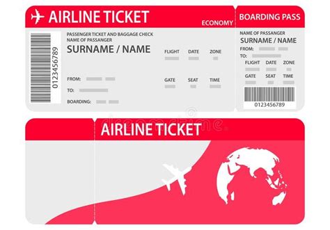 Airline ticket or boarding pass for traveling by plane isolated on ...