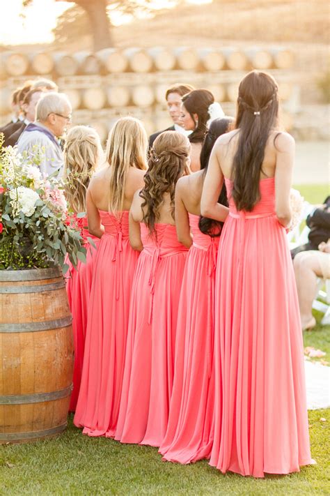 Coral Strapless Dresses - Elizabeth Anne Designs: The Wedding Blog