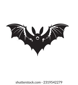 Bat Black White Silhouette Illustration Stock Vector (Royalty Free ...