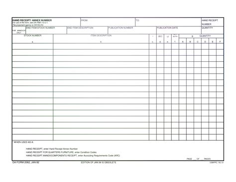 Da Form 3161 Fillable 2062 Hand Receipt Pdf In 2020 Cover Sheet ...