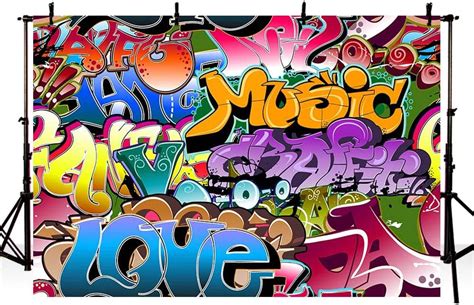 Amazon.com : MEHOFOTO Hip Hop 80s 90s Themed Graffiti Party Decoration ...