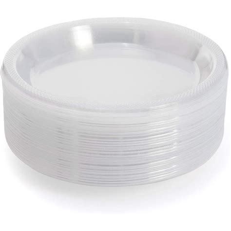 Exquisite 10" Disposable Plastic Plates Bulk - 100 Count Party Pack ...